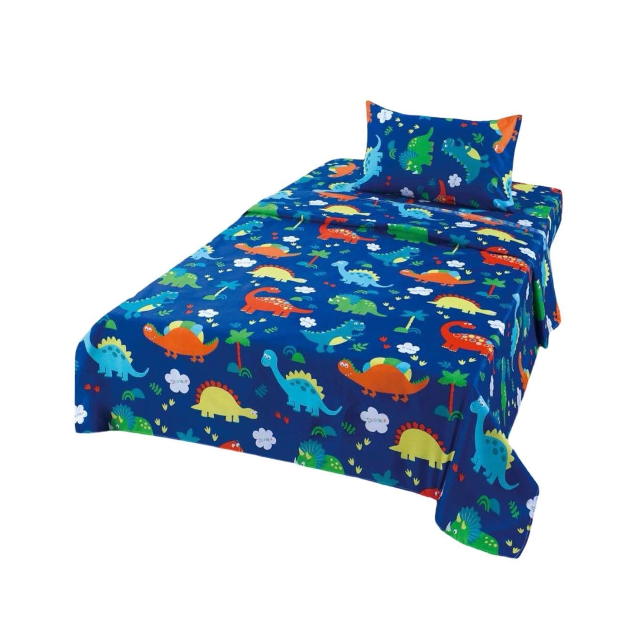 Casa Sol - Sabanas Infantil De Verano Dinosaurio Niño Plaza Y Media