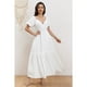 thumbnail image 1 of Vestido Largo Acampanado Mujer Manga Corta Cuello V 346, 1 of 3