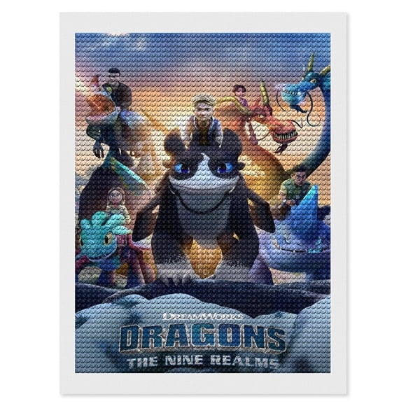 Cómo Entrenar a tu Dragón 4 Kits de Pintura de Diamantes para Adultos