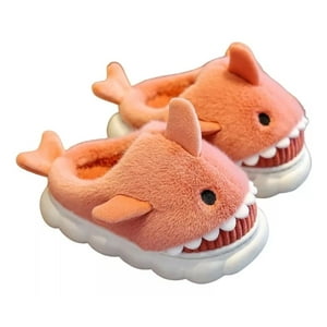 El Edén - Pantuflas Niños De Felpa, Diseño De Tuburón, Anime, Kawaii Color Rosado Talla 34-35