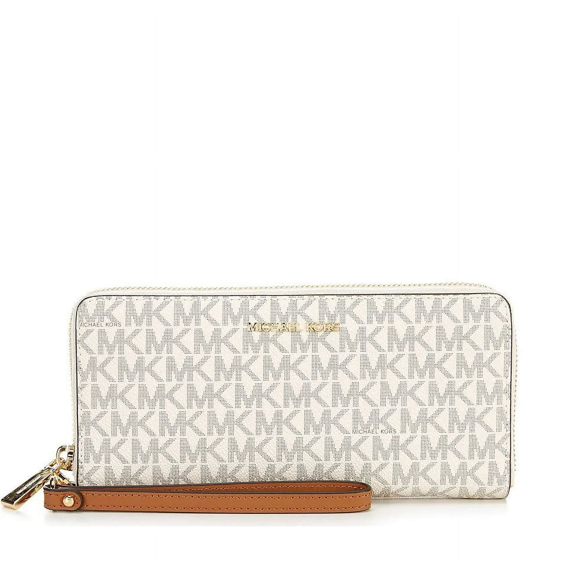 Billetera Michael Kors Cartera De Viaje En Lona Estampada Con Logo Continental - Vainilla