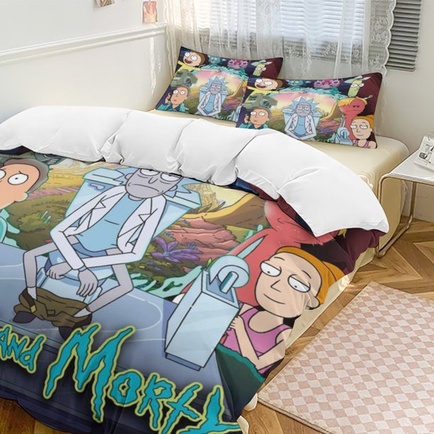 Rick And Morty 3-Piece Bedding Set Soft Warm And Comfortable Bed Set