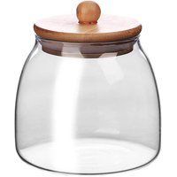 Glasso - Frasco Vidrio 700 Ml Con Tapa De Bamboo Daily