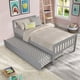 thumbnail image 1 of Cama doble con trundle, marco de cama de plataforma con cabecera y pie, para dormitorio pequeño espacio de vida, no se necesita muelle de caja, 1 of 6