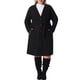 thumbnail image 2 of Abrigos para Mujer Talla Grande de Agnes Orinda Abrigo Largo de Ante con Bolsillos 1X Negro, 2 of 6
