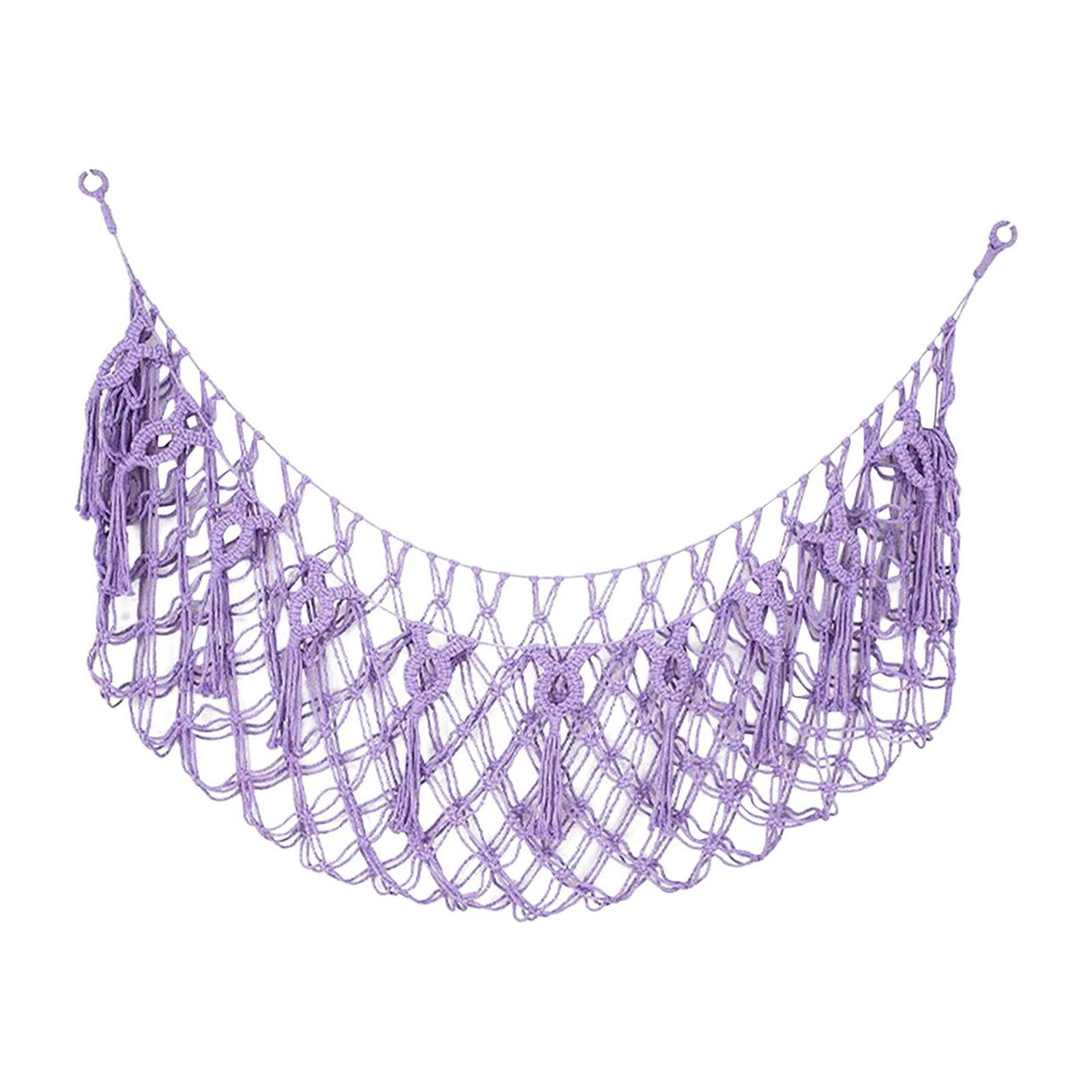 Magideal - Red Para Juguetes De Peluche, Soporte De Almacenamiento Para Hamaca, Decoración Del Hogar, Estilo Bohemio, Red Para Colgar De Gran Capacidad, Red De M , Púrpura