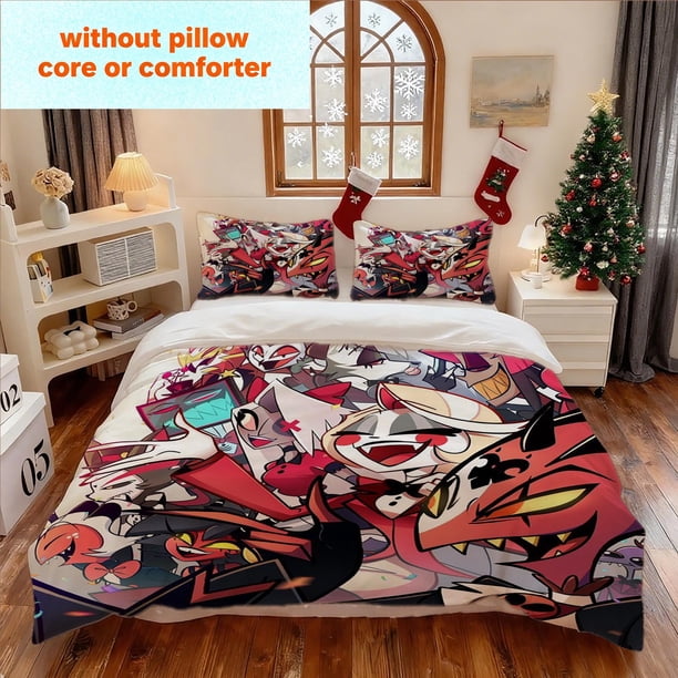 Three-Piece Full Cast Celebration Printed Duvet Cover Set Stylish And Elegant