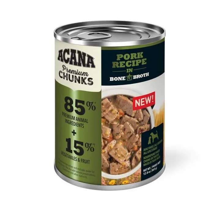 ACANA Humedo Trozos – Cerdo en Caldo de Huesos Perros 363 g