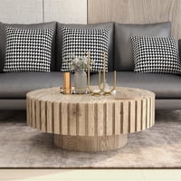 M&Ms - Modern Minimalist Circular Coffee Table 31.4'' With Natural Wood Texture, Stable And Durable, Enhancing Spatial Aesthetics Suitable For Living Rooms, Study Rooms And Offices.