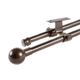 thumbnail image 1 of Set Doble De Barras Para Cortina Extensible 170-320 Cm De Metal Diámetro 16/19 Mm Soporte De Techo Terminal Bola Color Café, 1 of 4