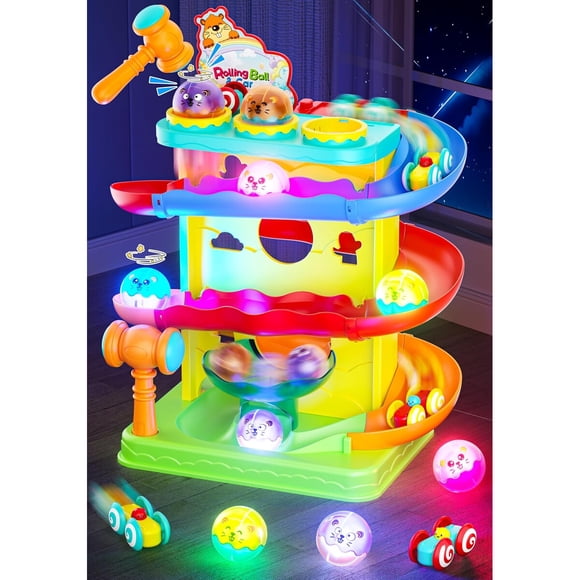 Juguete Pista 2 en 1 Funwee Bolas Luminosas 3 Autos 3 Bolas