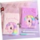 thumbnail image 4 of 5 cuadernos de unicornio para niños, precioso diario de dibujos animados, con contraseña, para estudiantes., 4 of 7
