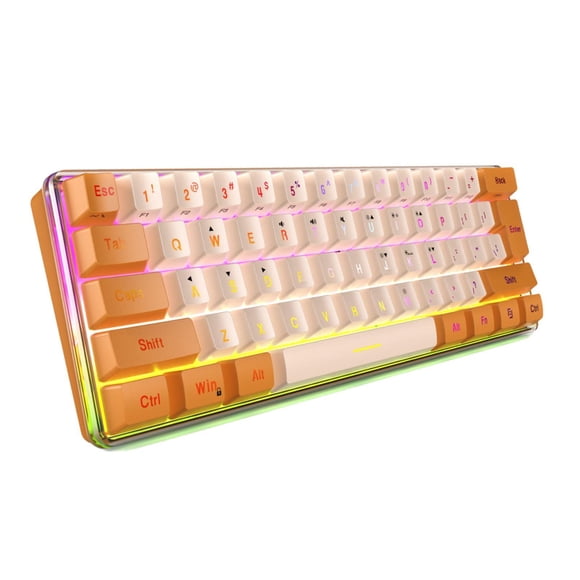 Teclado Para Juegos Con Cable, 60% Compacto, Para Oficina, Gamer, Mecanografía, PC, Portátil