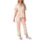 thumbnail image 1 of INSPIRE CHIC Conjunto de Pijama de Satén para Mujer Seda Floral Manga Corta Top y Pantalones 2 Piezas Pijamas M Rosa, 1 of 6