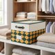 thumbnail image 2 of 1Pcs Cubo de Almacenamiento, Cesta de Almacenamiento Plegable de Tela Impresa con Asa para Organizar Ropa, Libros Naranja Verde 8.7*11.4*6.7in, 2 of 6