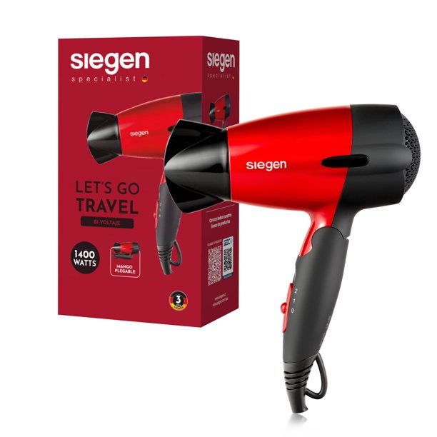 Secador de Pelo Plegable SG-3011 1400W Rojo | Lider