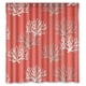 thumbnail image 1 of Cortina de ducha de coral rojo Treenature con ganchos, tamaño 66 x 72 pulgadas, 1 of 3