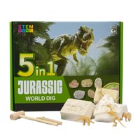 Fliperex - Kit De Excavación Jurassic 5 En 1 Juguete Educativo Infantil Verde
