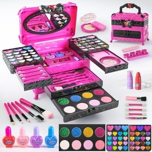 Kit De Maquillaje Gorispi Kids Para Niñas, 66 Piezas, Lavable Con Funda De 3 A 12 Años