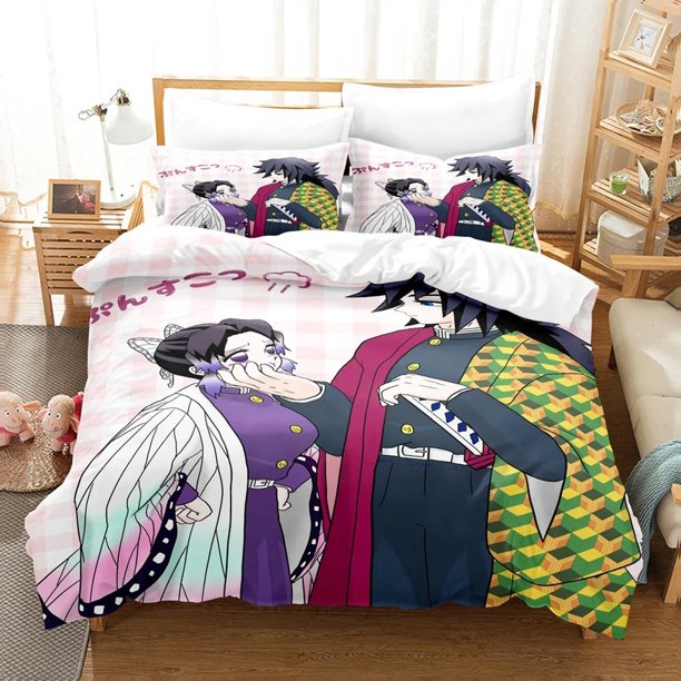 Demon Slayer Kimetsu no Yaiba Bedding Sets Duvet Cover Set With Pillowcase Full Bedclothes Bed Linen Bed Sheets