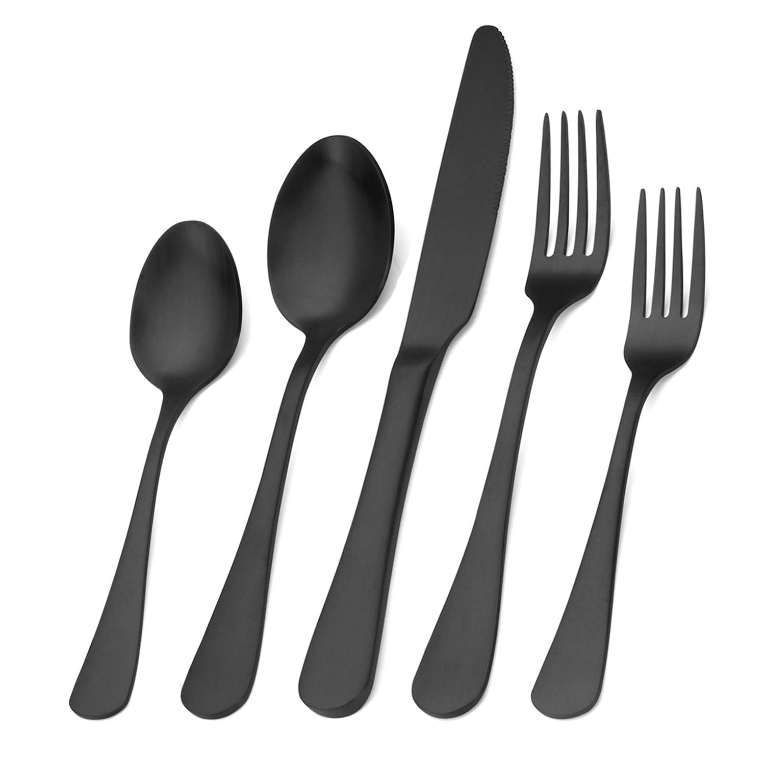 Juego De Cubiertos Sharecook Negro Mate De Acero Inoxidable De 20 Piezas