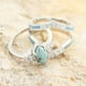 thumbnail image 2 of 3 pieces/set Turquoise and Moissanite Engagement Rings - 18K Gold Plated Multilayer Hollow Design - Perfect for Anniversary, Birthday, and Christmas Gifts - Sizes 5-11, 2 of 4