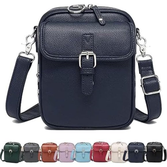 Bolso de mano QIFZNG Gran Azul Oscuro Antirrobo Vintage