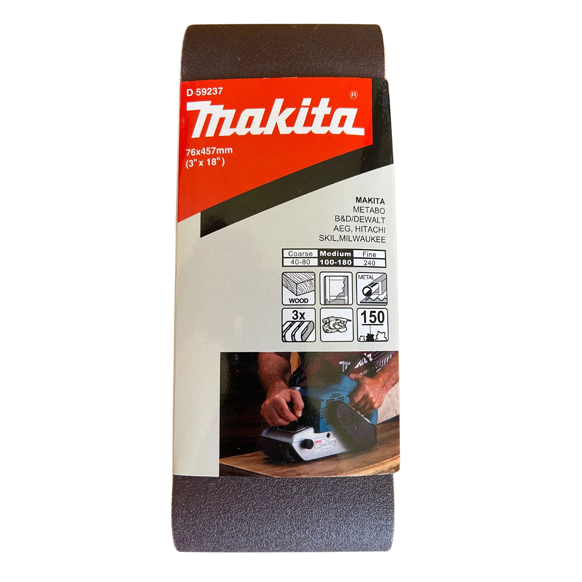 Lija De Banda 3x18" 3pzs G150 Madera-metal Makita D-59237