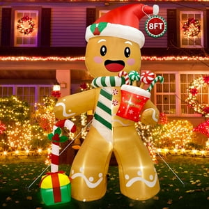 Decoraciones Inflables Navideñas Para Exteriores Ourwarm Gingerbread Man