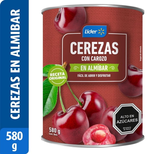 Cerezas En Almíbar Lata Drenado 325 g - Neto 580 g Lider