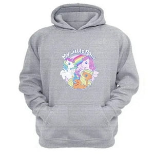 Genérico - Polerón Canguro Mi Pequeño Pony Gris Claro Talla Xs Unisex