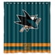 thumbnail image 1 of Cortina de ducha de los San Jose Sharks, juego de cortina de baño con ganchos, tamaño 60 x 72 pulgadas, 1 of 3