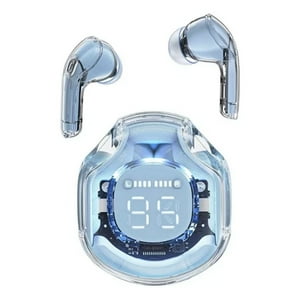 Veat00L - Audífonos Intrauditivos Bluetooth Inalámbricos 5.3 Cápsula Transparente Ipx4 Impermeable Pantalla Digital Led Micrófono Dual Inteligente Cancelación De Ruido De Llamadas