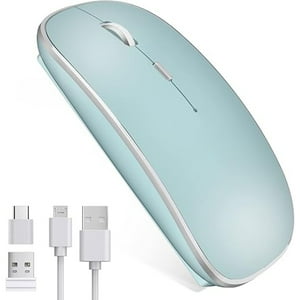 Veat00L - Mouse Inalámbrico,Ratón Recargable Wireless 2.4G Ergonómico Óptico Silencioso Click Con Receptor Usb Y Tipo-C Adaptador 3(1000/1200/1600)Ajustable Dpi Ratón Para Computadora,Portátil,Pc,Mac