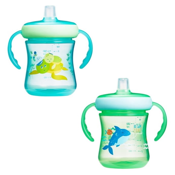 Vasos para niños entrenamiento antiderrame chupete Silicona 207ml con asas