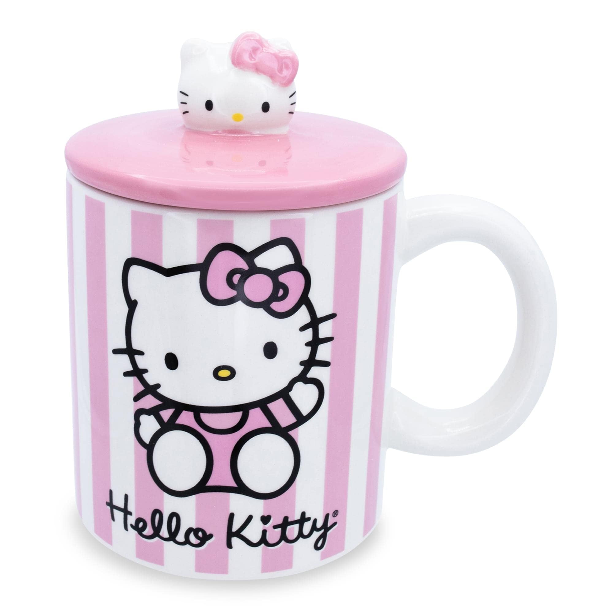 Taza De Cerámica Toynk Sanrio Hello Kitty Pink Stripes 530ml