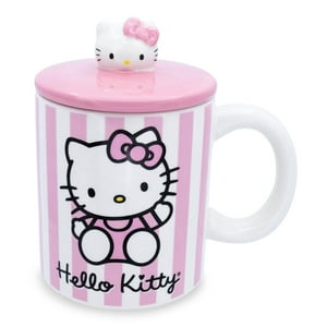 Taza De Cerámica Toynk Sanrio Hello Kitty Pink Stripes 530Ml