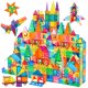 thumbnail image 1 of Bloques de construcción magnéticos AFUNX 102 piezas con 2 coches para niños mayores de 3 años, 1 of 6