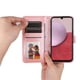 thumbnail image 2 of Funda tipo cartera FOXDOCK para Samsung Galaxy A14 5G , diseño girasol en relieve, cuero PU, cierre magnético, soporte y tarjetero, 2 of 5