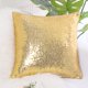 thumbnail image 1 of Fundas de Cojín Decorativas con Lentejuelas PiccoCasa, Fundas de Almohada de 16"x16" para Fiesta Tono Dorado Pálido, 1 of 7
