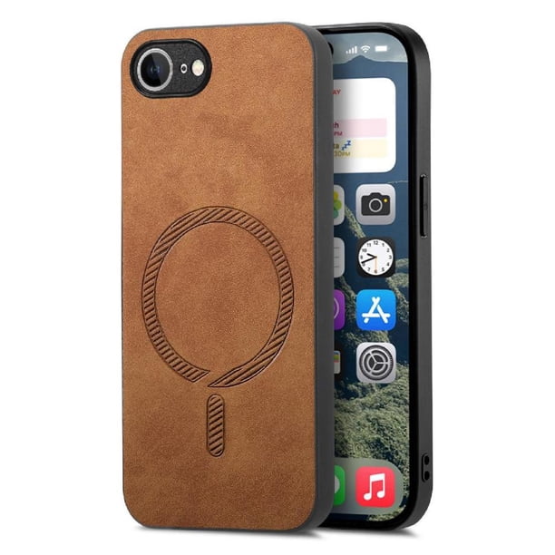 Magnetic Slim Case for iPhone 16e with Camera Guard & Anti-Scratch Back Brown