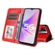 thumbnail image 4 of Funda tipo cartera FOXDOCK para OnePlus Nord N300 , diseño girasol en relieve, cuero PU, cierre magnético, soporte y tarjetero, 4 of 5