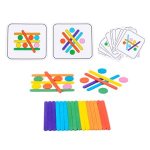 Magideal - Montessori Toys Wooden Sticks Jigsaw Puzzle, Brain Teaser, Regalos De Cumpleaños, Kids Colorful Sticks Puzzle Set Para Jardín De Infantes, Actividades