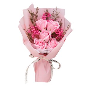 Magideal - Ramo De Flores De Jabón Artificial, Decoración Hecha A Mano, Aroma Agradable, Regalo De Aniversario, Regalo Del Día De San Valentín Para El Día De La Rosa Rosada