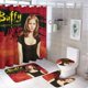 thumbnail image 1 of Buffy la cazavampiros-theme 4-Piece Shower Curtain Set with Rugs, Waterproof Bathroom Decor Set Includes Bath Mat, U-Shaped Rug, Toilet Lid Cover and Curtain with Hooks, 1 of 6