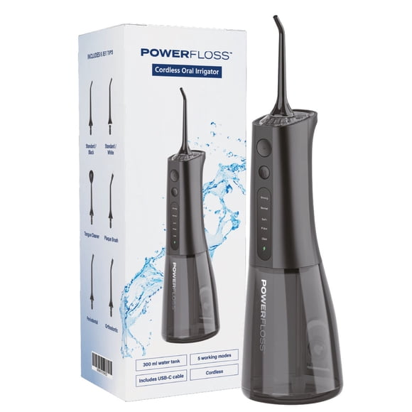 Irrigador Bucal Limpieza Dental Negro con Tanque PowerFloss