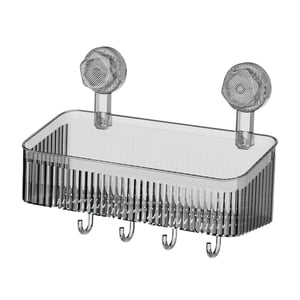 Bothyi - Carrito De Ducha Con Ventosa, Práctico, Sin Necesidad De Perforar, Cesta De Ducha Sencilla, Color Gris