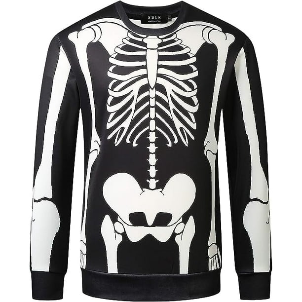 Sudadera Manga larga para Hombre con Estampado de Esqueleto SSLR