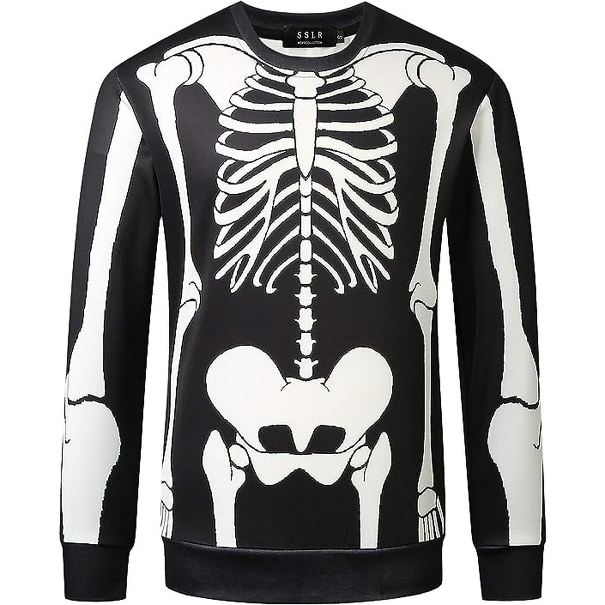 Sudadera Manga Larga Para Hombre Con Estampado De Esqueleto Sslr (talla S)