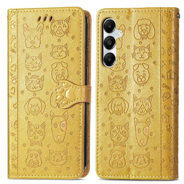 Funda Cartera FOXDOCK para Xiaomi Poco X6 Pro 5G , Flip PU con Relieve de Gatos y Perros, Tarjetero y Soporte